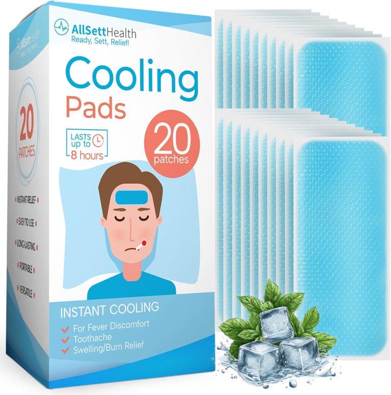 20 Pack – Cooling Patches for Fever, Natural Headache and Migraine Relief, Soft Gel Sheets, Fever Patch for Kids, Tension/Sinus, Headache Relief Prevention
