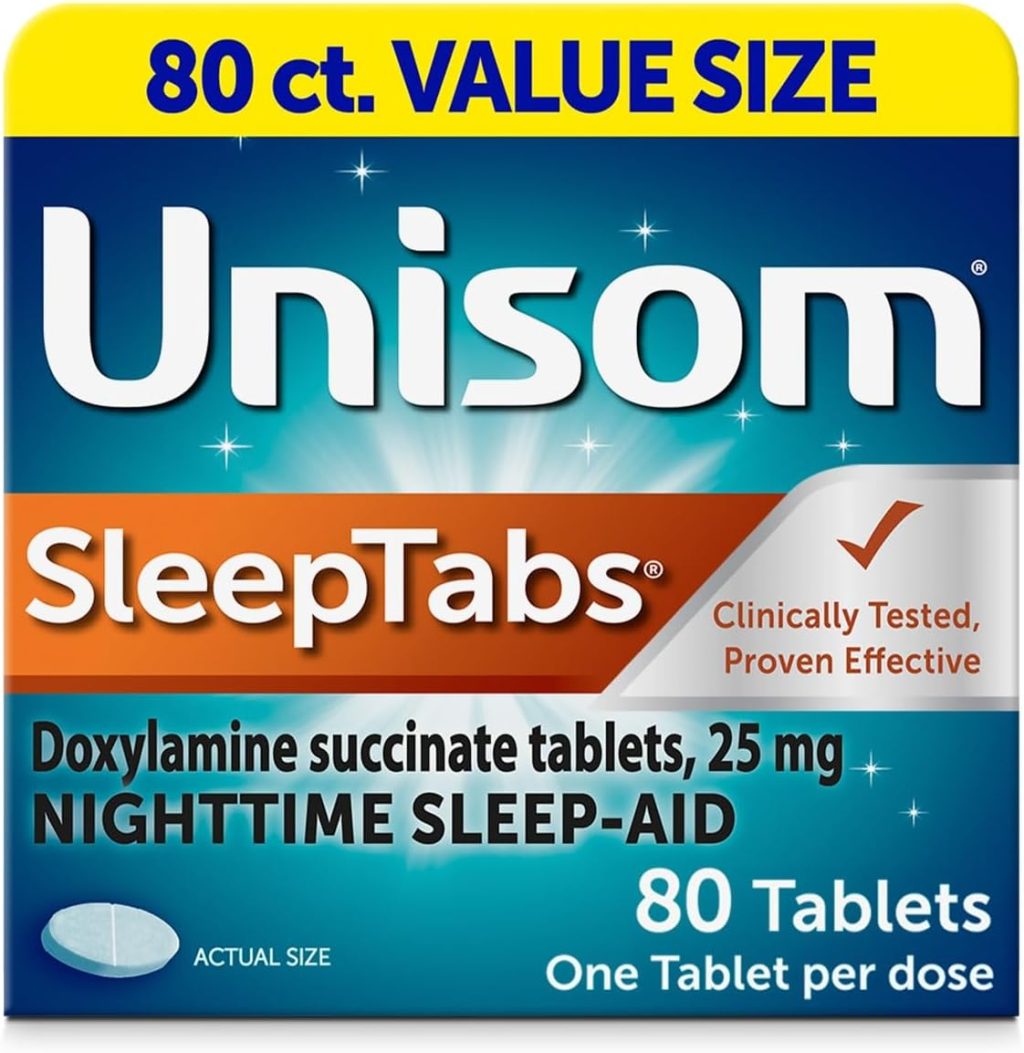 Unisom SleepTabs, Nighttime Sleep-aid, Doxylamine Succinate, 80 Tablets Unisom SleepTabs, Nighttime Sleep-aid, Doxylamine Succinate, 80 Tablets