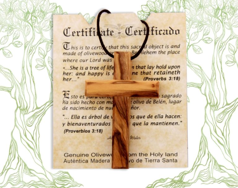 Wooden Cross Necklace, Christian gift, Faith Cross Pendant for the church and home Car Rearview Mirror Pendant, Wood from Bethlehem