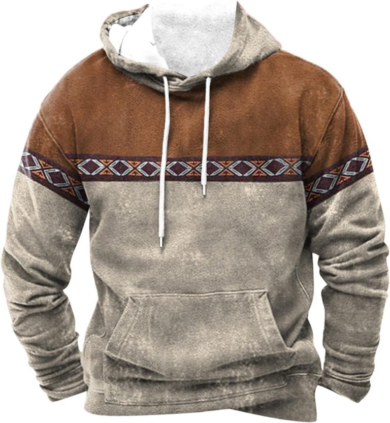Men’s Long Sleeve Sweatshirt Lightweight Vintage Workout Hoodies 2024 Casual Outdoor Sports Sweatshirt with Pockets