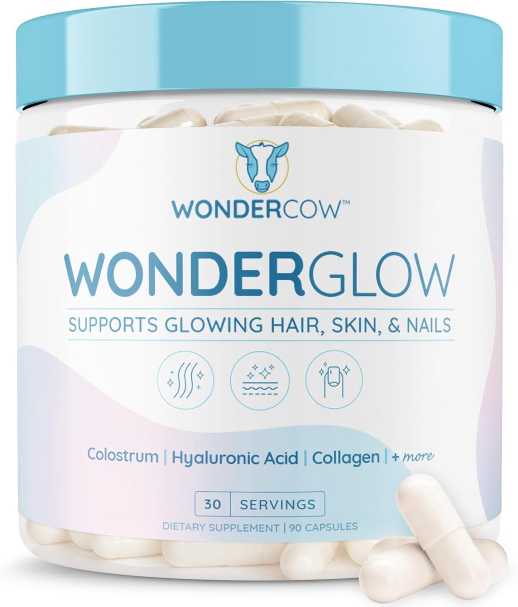Hair Skin and Nails Vitamins w/Bovine Colostrum, Collagen, Hyaluronic Acid, Biotin, Zinc, & Lactoferrin┃Supports Faster Hair Growth, Stronger Nails and Glowing Skin (30 Servings, Capsule) Hair Skin and Nails Vitamins w/Bovine Colostrum, Collagen, Hyaluronic Acid, Biotin, Zinc, & Lactoferrin┃Supports Faster Hair Growth, Stronger Nails and Glowing Skin (30 Servings, Capsule)
