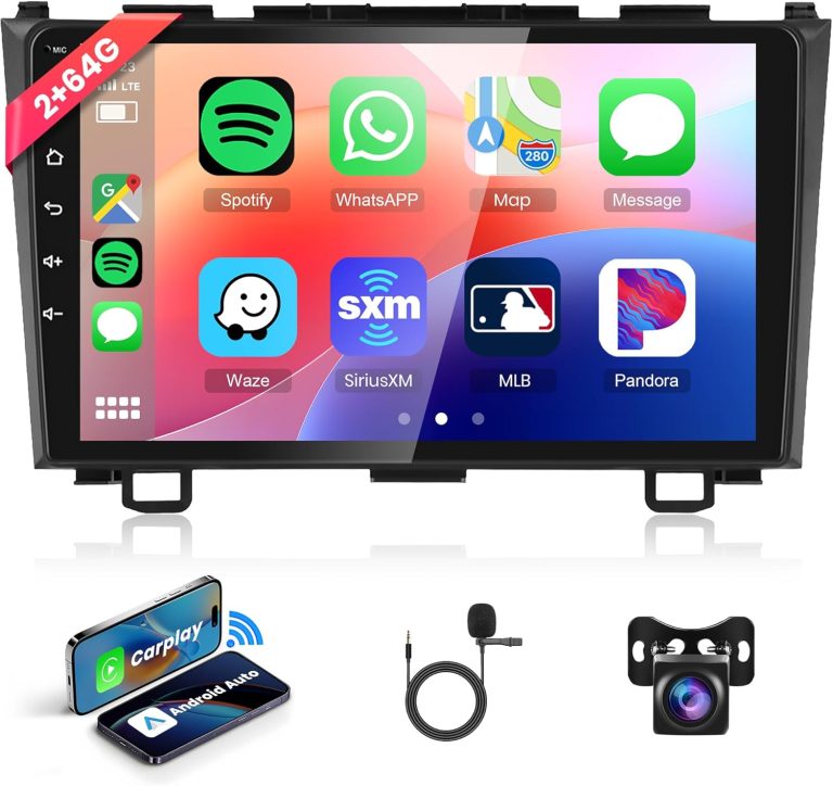 2G 64G Radio for Honda CRV 2007-2011 support Wireless Carplay Android Auto GPS Navigation, Rimoody Android 13 Car Stereo with 9 Inch Touch Screen Mirror Link WiFi Bluetooth FM/RDS EQ AHD Backup Camera