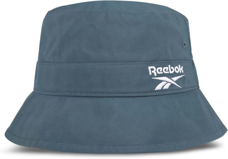 Reebok Classic Bucket Hat with Embroidered Logo and Quick Dry Inner Sweatband, 100% Recycled Nylon Fabric