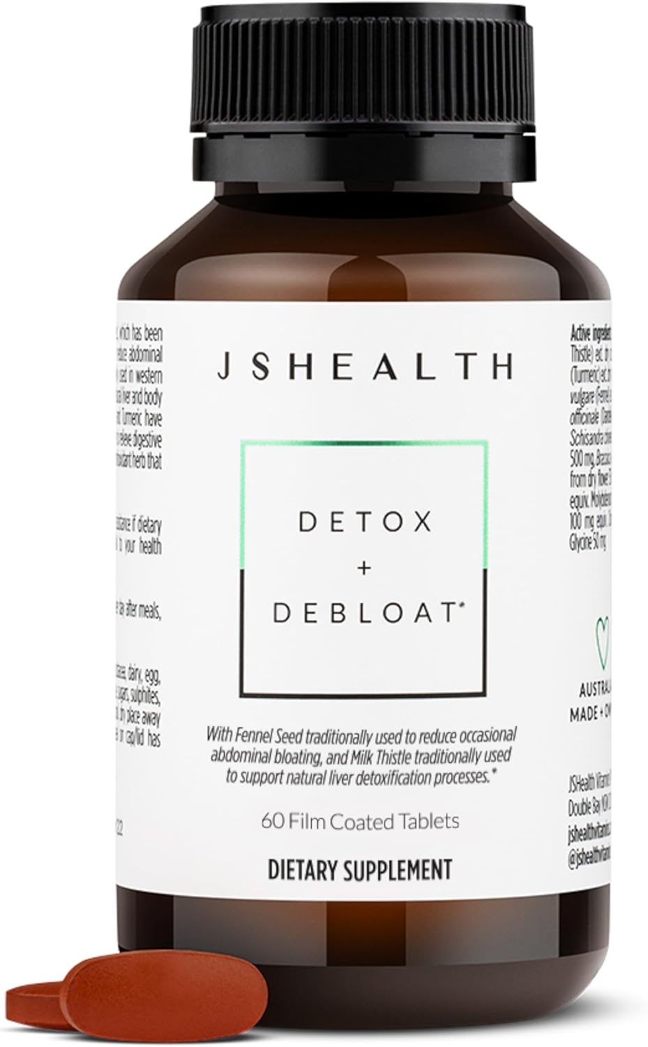 JSHealth Vitamins Detox and Debloat Liver Health Formula | Liver Detox Pills | Debloating Formula with Milk Thistle, Turmeric, Fennel | Liver Cleanse Supplement (60 Tablets) JSHealth Vitamins Detox and Debloat Liver Health Formula | Liver Detox Pills | Debloating Formula with Milk Thistle, Turmeric, Fennel | Liver Cleanse Supplement (60 Tablets)