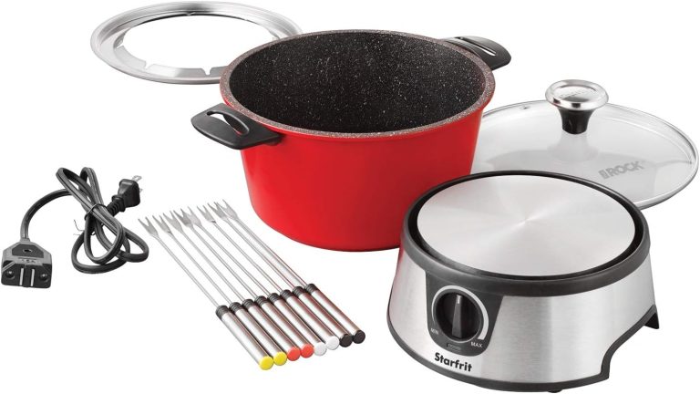Starfrit 024704-002-0000 Rock 13PC Set Electric Fondue, 3.2-quart capacity, Red and Black