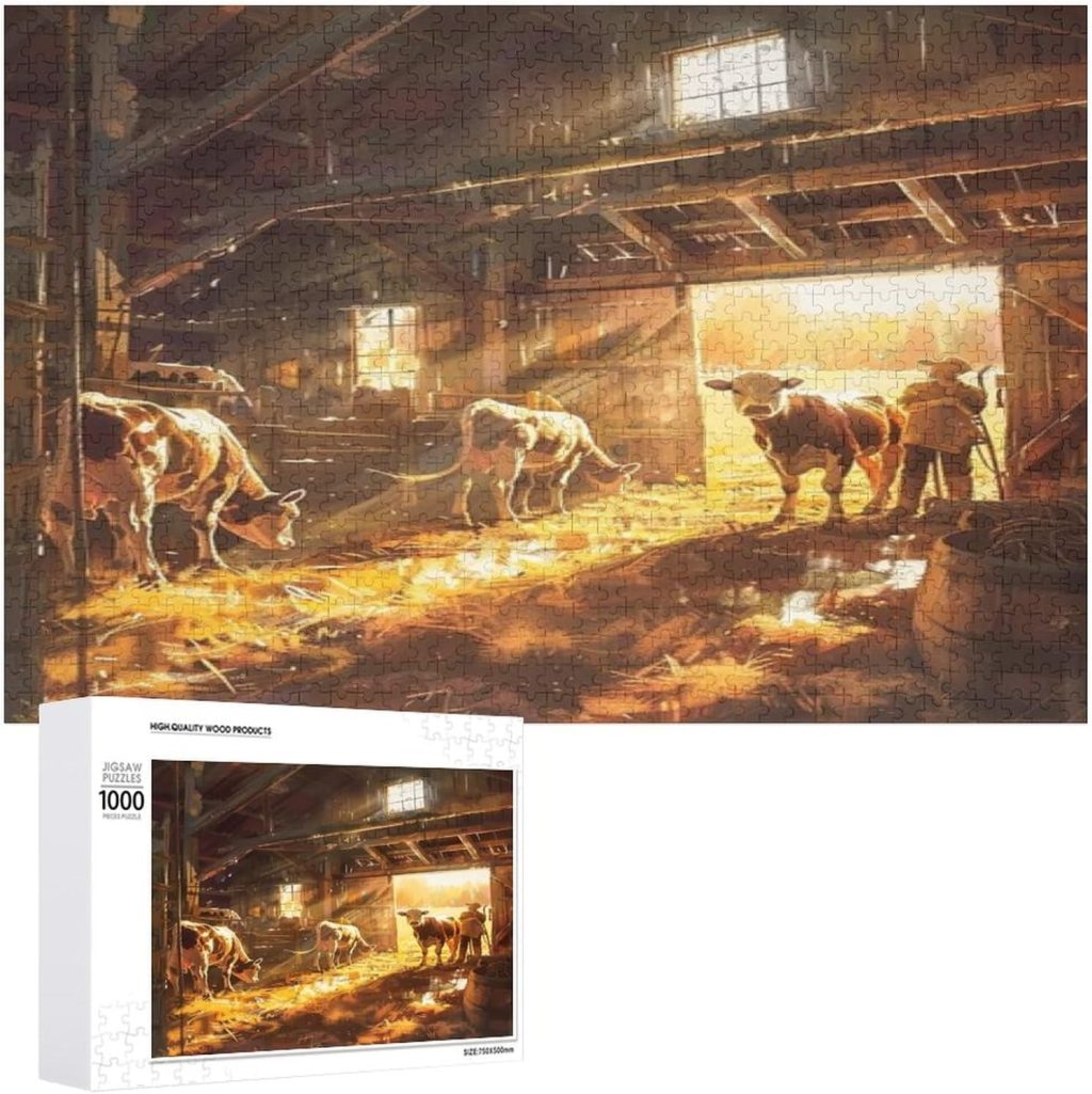 Happy Farm Lifes Horse,Carriage and Straw Farmer Jigsaw Puzzles 1000 PCS for Adults Scenic High-Definition Country Landscape Puzzle an Educational Fun Games for Elders Family and Friends Happy Farm Lifes Horse,Carriage and Straw Farmer Jigsaw Puzzles 1000 PCS for Adults Scenic High-Definition Country Landscape Puzzle an Educational Fun Games for Elders Family and Friends