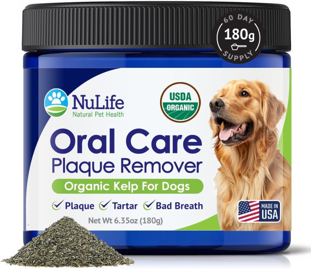 Dog Teeth Cleaning Powder, Dog Plaque and Tartar Remover, Bad Breath Treatment for Dogs with USDA Organic Sea Kelp Powder, Dog Dental Care Made Easy, for All Ages, 6oz Dog Teeth Cleaning Powder, Dog Plaque and Tartar Remover, Bad Breath Treatment for Dogs with USDA Organic Sea Kelp Powder, Dog Dental Care Made Easy, for All Ages, 6oz