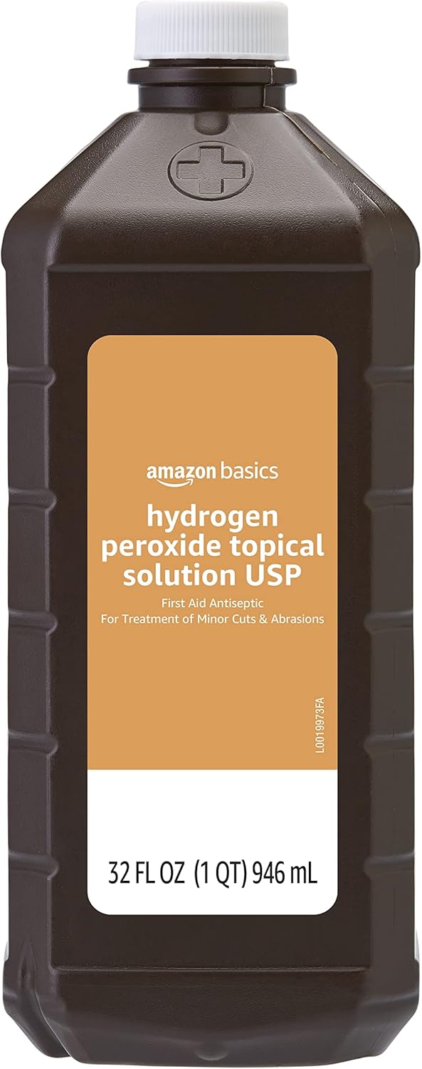 Amazon Basics Hydrogen Peroxide Topical Solution USP, 32 Fl Oz, Pack of 1