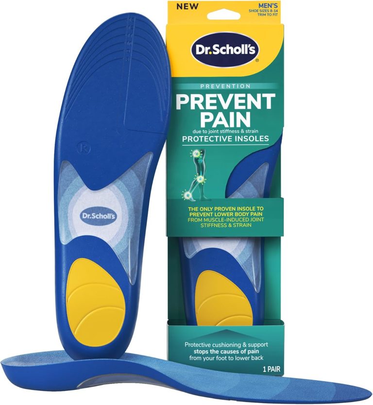Dr. Scholl’s Prevent Pain Protective Insoles, Protect Against Foot, Knee, Lower Back Pain, Promote Foot Health & Wellness, Trim to Fit Insert, Men Shoe Size 8-14, 1 Pair