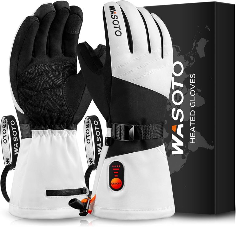 Heated Gloves for Men Women 7.4V Battery 22.2Wh Rechargeable Heated Gloves Touchscreen Waterproof Electric Heated Gloves for Winter Outdoor Work Skiing Hiking Camping Ice Hockey