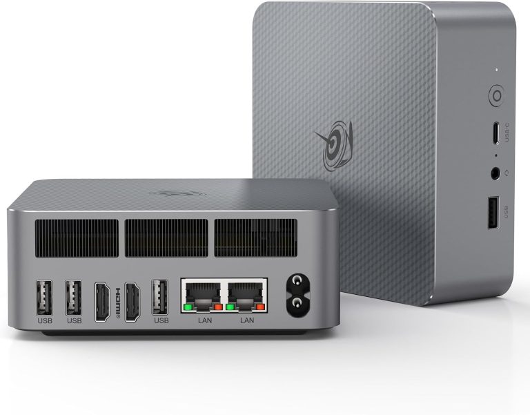 Beelink EQi12 Dual LAN Mini PC, Intel Core 1220P(10C/12T, up to 4.4GHz), 24GB LPDDR5 5200MHz 500GB PCIe4.0 SSD, Mini Desktop Computer Support WiFi 6/ BT5.2/ Dual HDMI/Bulit-in 85W Power Supply