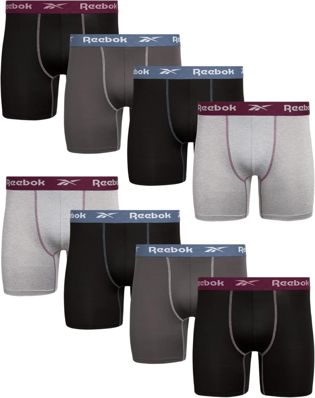 Reebok Men’s Boxer Briefs – 8 Pack Performance Stretch Brief Underwear – Quick Dry Moisture Wicking Boxers for Men,Sizes:S-XL Reebok Men’s Boxer Briefs – 8 Pack Performance Stretch Brief Underwear – Quick Dry Moisture Wicking Boxers for Men,Sizes:S-XL