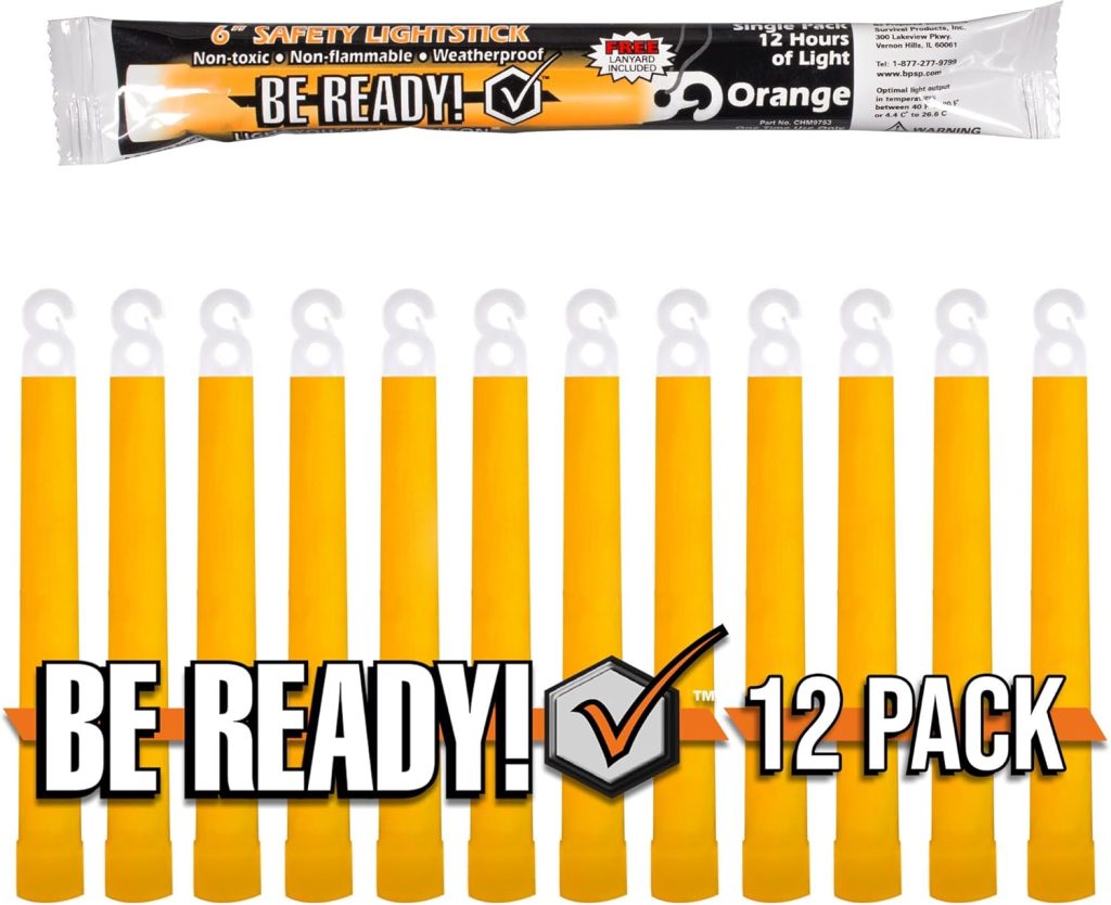 Be Ready – Orange 6″ Industrial 12 Hour Premium Emergency Safety Chemical Light Glow Sticks – 12 Pack Be Ready – Orange 6″ Industrial 12 Hour Premium Emergency Safety Chemical Light Glow Sticks – 12 Pack