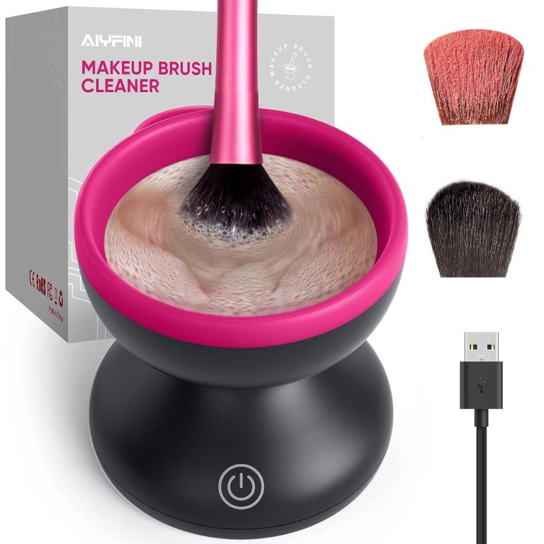 Electric Makeup Brush Cleaner Machine – Alyfini Portable Automatic USB Cosmetic Brushes Cleaner Cleanser Tool for All Size Beauty Makeup Brush Set, Liquid Foundation, Contour, Eyeshadow, Blush Brush