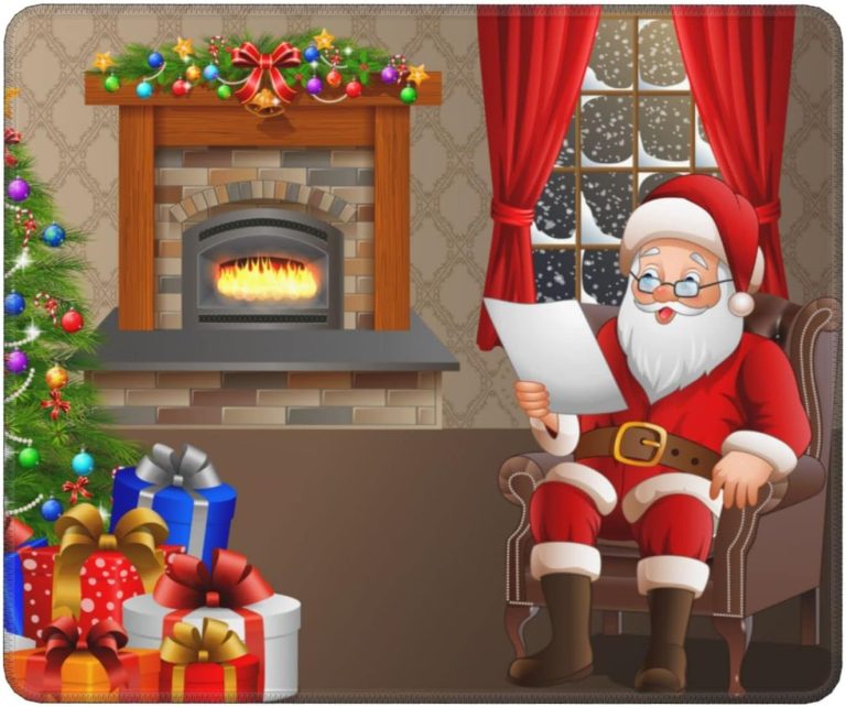 Santa Claus Is Reading The List of Gifts Mouse Pad 10×12 in Waterproof Non-Slip Rubber Mouse Pad for Laptop Office Desk Accessories Gaming Mouse Pad