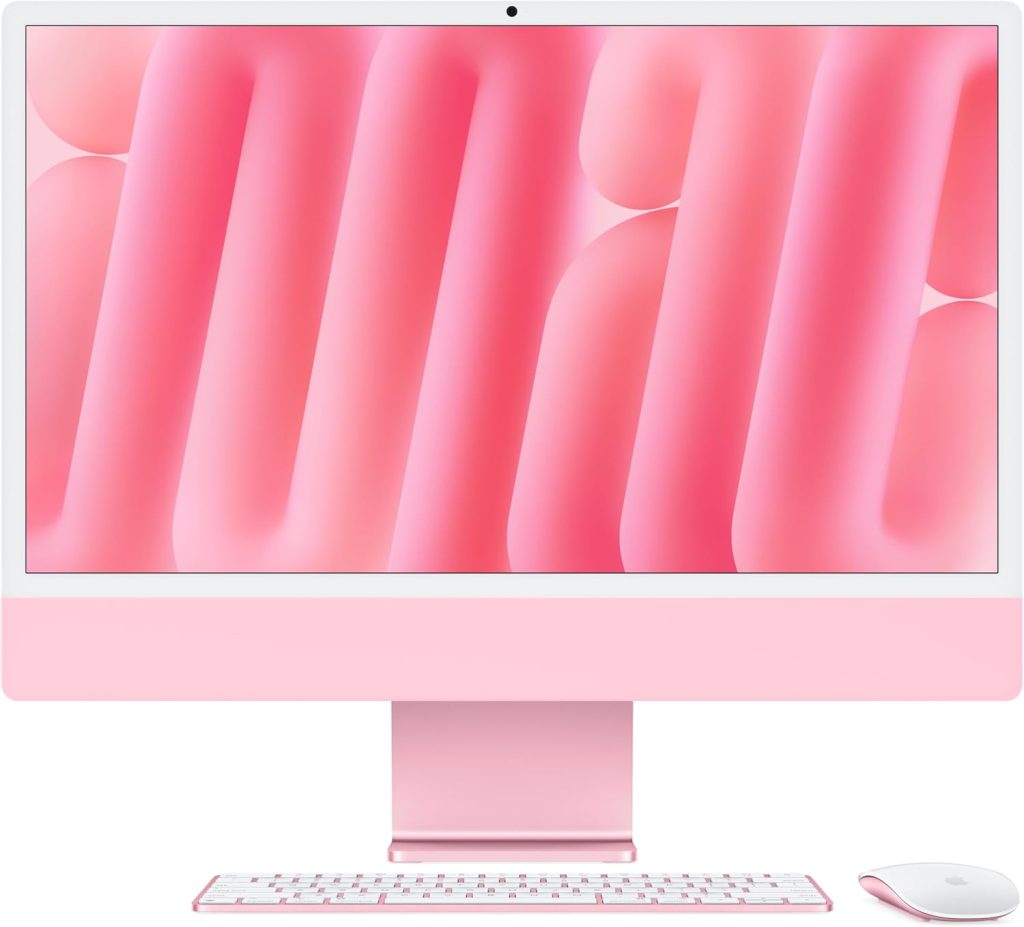 Apple 2024 iMac All-in-One Desktop Computer with M4 chip with 8-core CPU and 8-core GPU: Built for Apple Intelligence, 24-inch Retina Display, 16GB Unified Memory, 256GB SSD Storage; Pink Apple 2024 iMac All-in-One Desktop Computer with M4 chip with 8-core CPU and 8-core GPU: Built for Apple Intelligence, 24-inch Retina Display, 16GB Unified Memory, 256GB SSD Storage; Pink