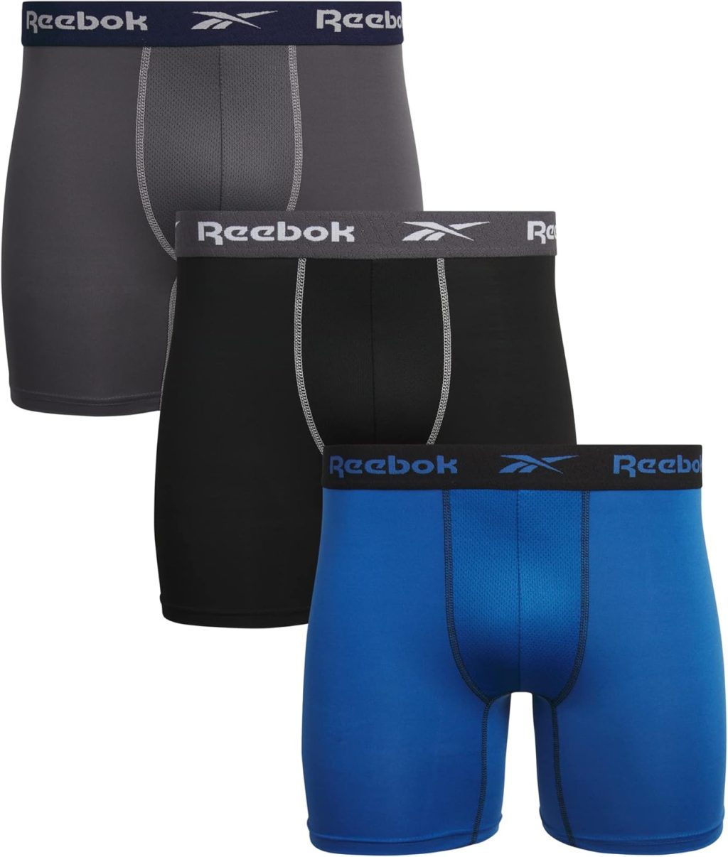 Reebok Men’s Boxer Briefs – 3 Pack Performance Mens Underwear Boxers with Contour Pouch – Athletic Underwear for Men (S-XL) Reebok Men’s Boxer Briefs – 3 Pack Performance Mens Underwear Boxers with Contour Pouch – Athletic Underwear for Men (S-XL)
