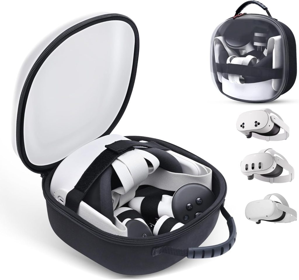 Carrying Case for Quest 3S Transparent Lid Case Compitable with Oculus Meta Quest 3 / Quest 3S / Quest 2 Compact Space VR Bag for Quest 3S Controller Grips, Adapter Accessories(Clear Lid-Black-Small) Carrying Case for Quest 3S Transparent Lid Case Compitable with Oculus Meta Quest 3 / Quest 3S / Quest 2 Compact Space VR Bag for Quest 3S Controller Grips, Adapter Accessories(Clear Lid-Black-Small)