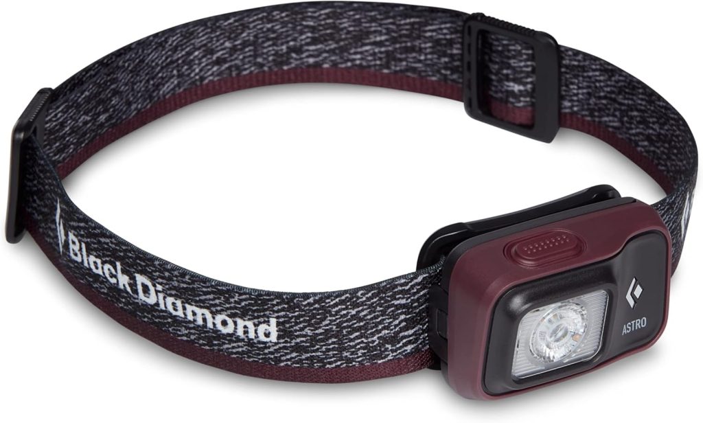BLACK DIAMOND Astro 300 LED Headlamp, Dimmable Battery Powered IPX4 Rainproof Headlamp for Camping, Hiking, Running, Work, Travel, Bordeaux BLACK DIAMOND Astro 300 LED Headlamp, Dimmable Battery Powered IPX4 Rainproof Headlamp for Camping, Hiking, Running, Work, Travel, Bordeaux