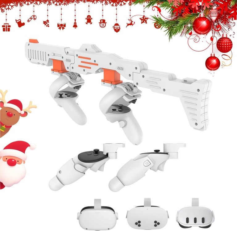 Tyasoleil VR Handle Accessories for Meta Quest 2 & 3, Humanized Weighted Stock for Quest 3S, Enhance Control Feel, Realistic FPS Gaming Experience (White)