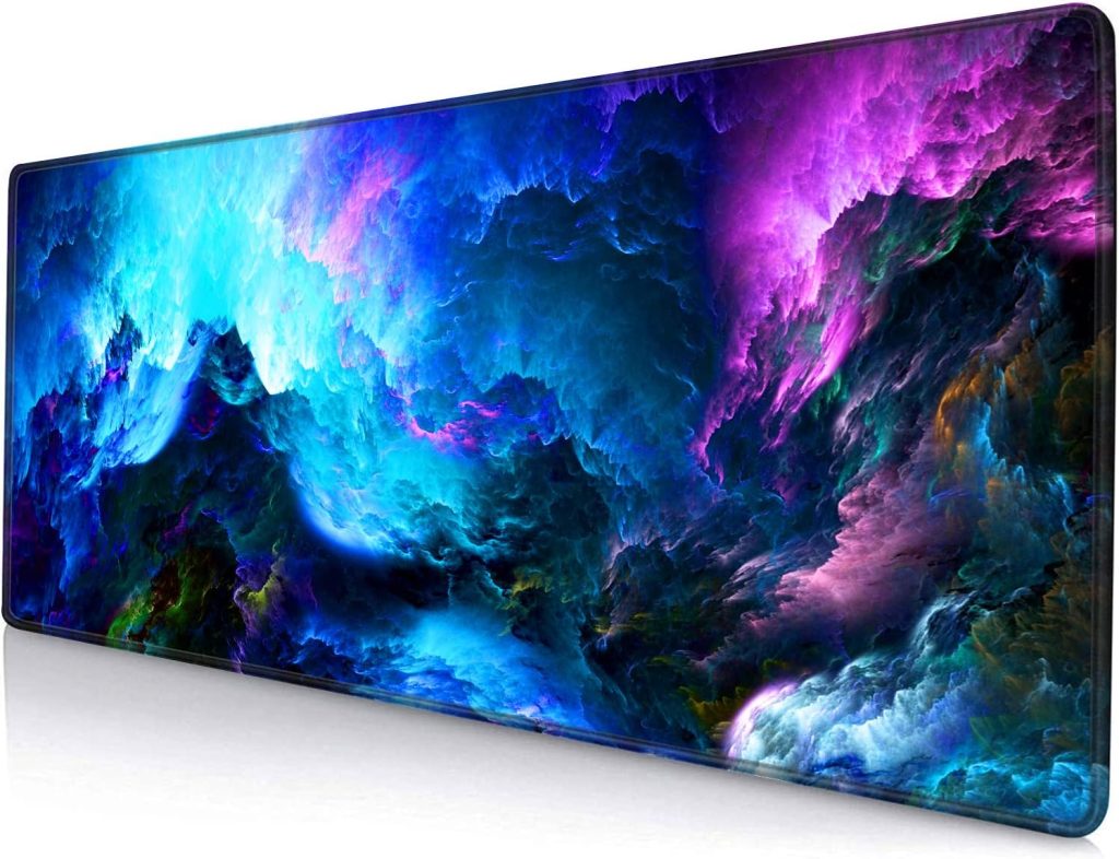 Gaming Mouse Pad, Large Non-Slip Rubber Base Mousepad, Keyboard Mouse Mat, Desk Pad with Stitched Edges, 31.5×11.8inch, Dazzling Galaxy Gaming Mouse Pad, Large Non-Slip Rubber Base Mousepad, Keyboard Mouse Mat, Desk Pad with Stitched Edges, 31.5×11.8inch, Dazzling Galaxy