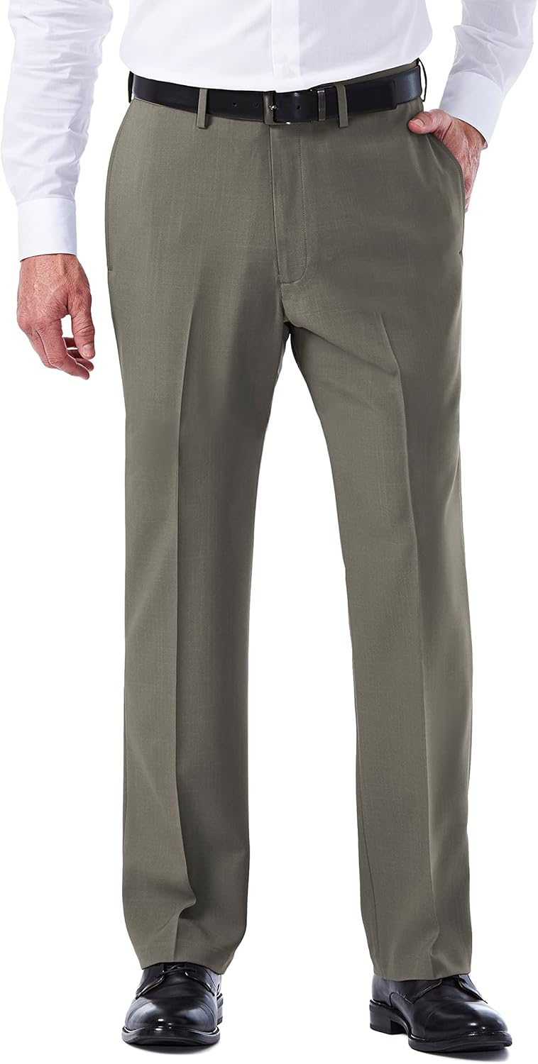 Haggar Men’s E Clo Repreve Stria Classic Fit Flat Front Dress Pant