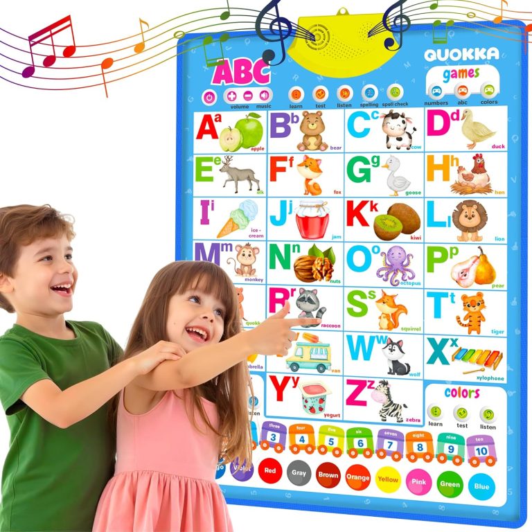 QUOKKA Educational Toys for Kids 5-7 Year Old – Vertical ABC Learning Wall Chart for Toddlers Age 3 4 6+ – Interactive Speech Therapy Poster Boy Girl – Autism Puzzle Game 8-10-12