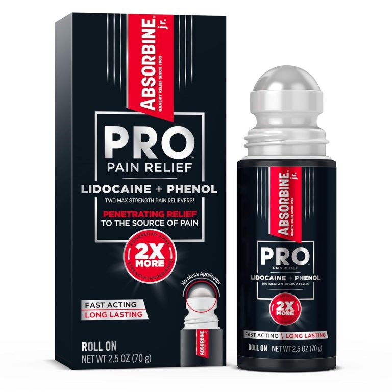 ABSORBINE JR. PRO Maximum Strength Lidocaine Roll-On for Fast Nerve and Muscle Pain Relief