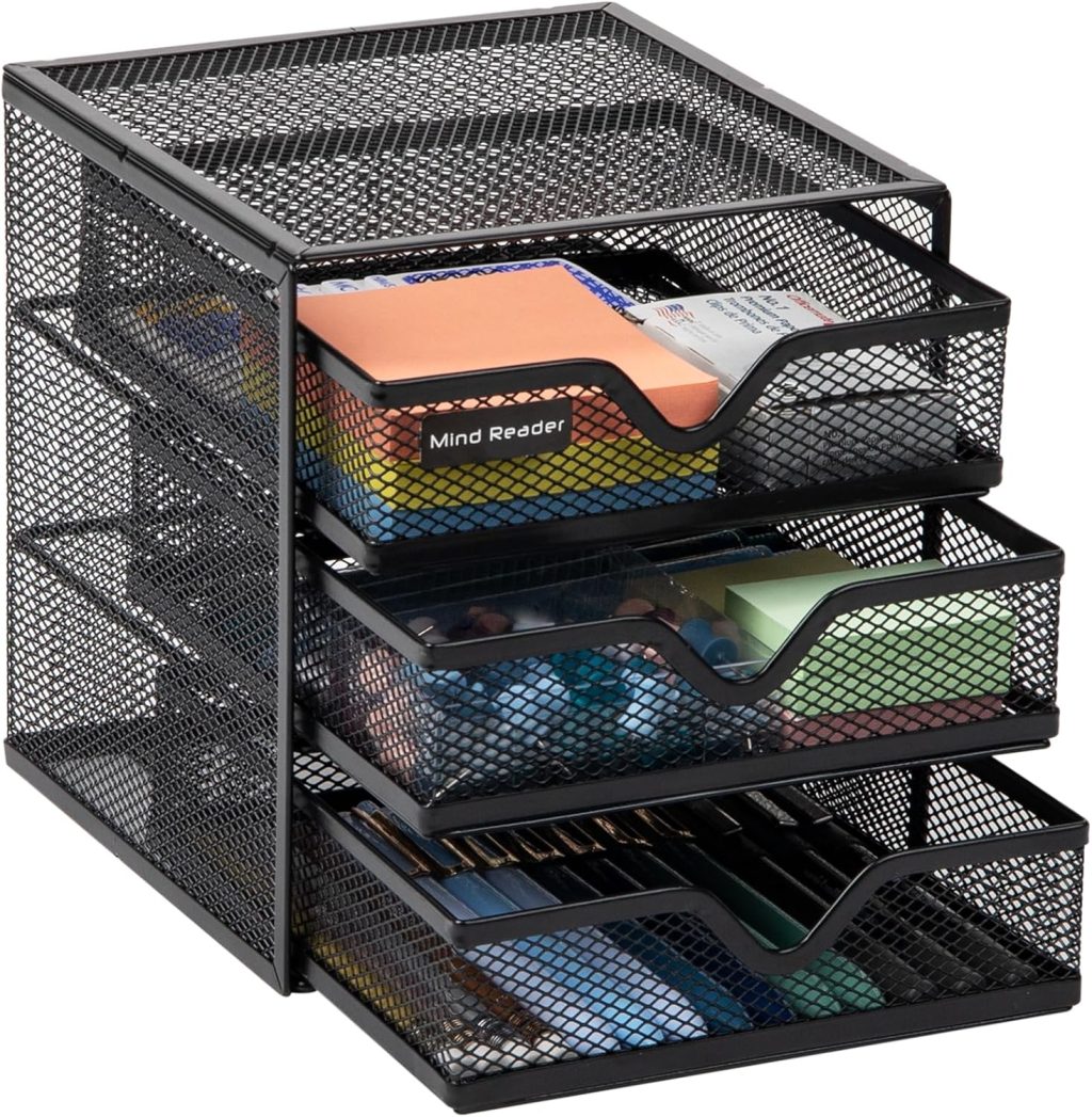 Mind Reader Desktop Accessory Storage, Desk Supplies, Organizer, Office, Metal Mesh, 6.25″ L x 6.5″ W x 6.5″ H, Black Mind Reader Desktop Accessory Storage, Desk Supplies, Organizer, Office, Metal Mesh, 6.25″ L x 6.5″ W x 6.5″ H, Black