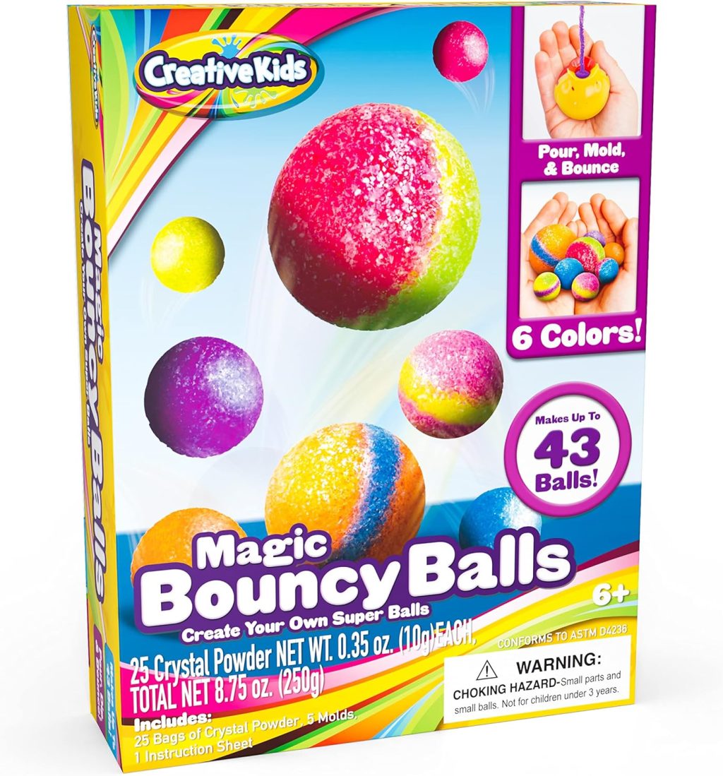Creative Kids Magic Bouncy Balls – DIY STEM Toys – Science Kit for Kids – 25 Multicolor Bags & 5 Molds Makes Up to 43 Balls Creative Kids Magic Bouncy Balls – DIY STEM Toys – Science Kit for Kids – 25 Multicolor Bags & 5 Molds Makes Up to 43 Balls