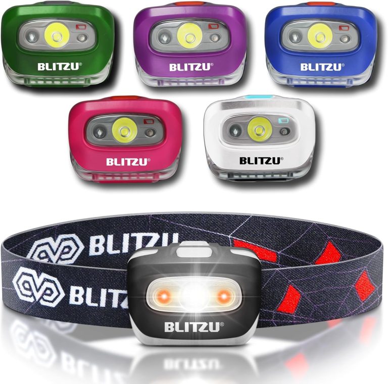 LED Headlamp Flashlight for Adults & Kids, Lightweight, Waterproof Head Lamp with White & Red Light, Comfortable Headband, Perfect for Running, Camping, Hiking, 3 AAA Batteries Included, Black