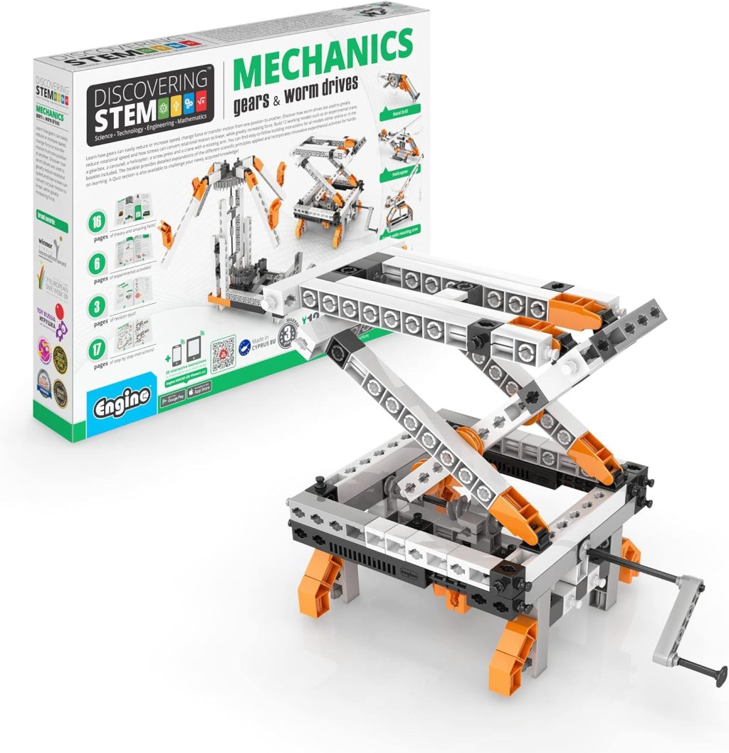Engino- STEM Toys, Construction Toys for Kids 9+, Mechanics Gears & Worm Drives, STEM Building Toys, Educational Toys, Gifts for Boys & Girls (12 Model Options) Engino- STEM Toys, Construction Toys for Kids 9+, Mechanics Gears & Worm Drives, STEM Building Toys, Educational Toys, Gifts for Boys & Girls (12 Model Options)