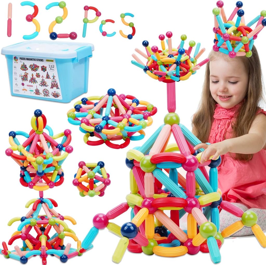 COUOMOXA Magnetic Toy Montessori for Toddlers: Preschool STEM Sensory Building Blocks Game for Kids Ages 3+ – Educational Learning Set for Boys & Girls – Birthday Gift for Ages 3-8 COUOMOXA Magnetic Toy Montessori for Toddlers: Preschool STEM Sensory Building Blocks Game for Kids Ages 3+ – Educational Learning Set for Boys & Girls – Birthday Gift for Ages 3-8