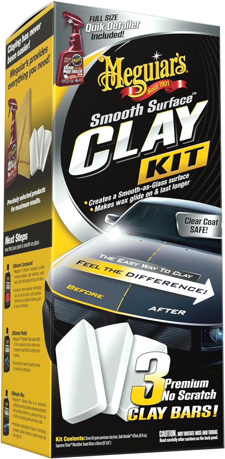Meguiar’s G191700 Smooth Surface Clay Kit, Safe and Easy Car Claying for Smooth as Glass Finish