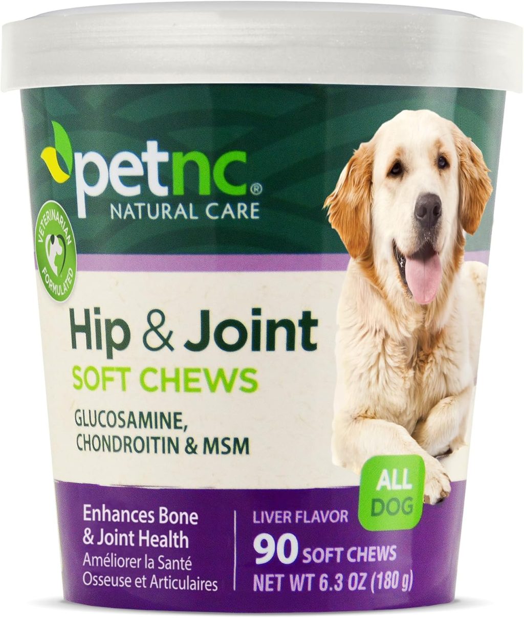 Petnc Natural Care Hip & Joint Health Supplement for Dogs (90 Chews), Glucosamine Chondroitin MSM Dog Chews with Hyaluronic Acid, Liver Flavored Bone & Joint Support Supplement, For All Breeds Petnc Natural Care Hip & Joint Health Supplement for Dogs (90 Chews), Glucosamine Chondroitin MSM Dog Chews with Hyaluronic Acid, Liver Flavored Bone & Joint Support Supplement, For All Breeds