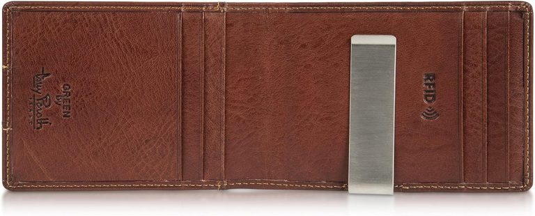 Tony Perotti Italian Leather Slim Money Clip Wallet for Men – Bifold Ultra Slim RFID Wallet With Credit Card Slots – Eco-Friendly Tanned Full Grain Wallet Made in Italy