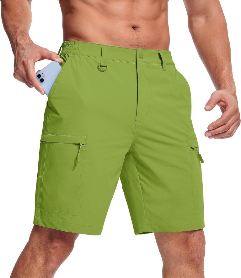 MAGCOMSEN Men’s Hiking Shorts 5 Pockets Water-Resistant Ripstop Quick Dry Outdoor Cargo Fishing Tactical Shorts