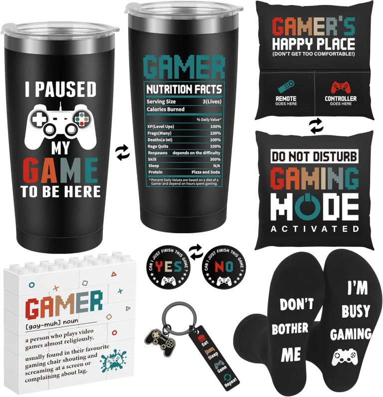 Gamer Gifts for Boy Men Boyfriend Dad Brother, Gaming Accessories for Room, Gaming Stuff, Christmas Gifts for Gamer, Stocking Stuffers for Men, Easter Baskets for Teen Boys – Gamer Gift Set Box