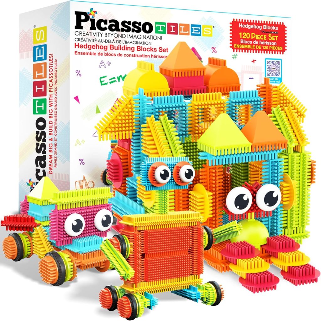 PicassoTiles 120pcs Hedgehog Interlocking Building Blocks Tiles Construction Toy Set Learning Playset STEAM Development Preschool Kindergarten Toy for Kids Age3+ PTB120 PicassoTiles 120pcs Hedgehog Interlocking Building Blocks Tiles Construction Toy Set Learning Playset STEAM Development Preschool Kindergarten Toy for Kids Age3+ PTB120