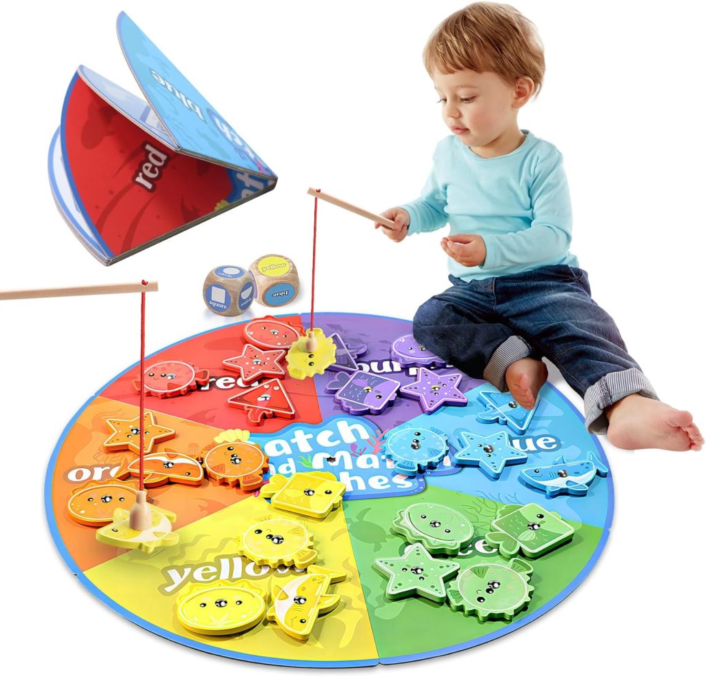 Montessori Toy for Toddlers,Fine Motor Toys Wooden Magnetic Fishing Game for Toddlers 3-5,Color and Shape Sorter for Age 3 4 5 Girls Boys Preschool Educational Toys Gift Montessori Toy for Toddlers,Fine Motor Toys Wooden Magnetic Fishing Game for Toddlers 3-5,Color and Shape Sorter for Age 3 4 5 Girls Boys Preschool Educational Toys Gift