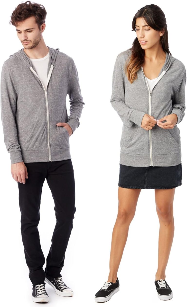 Alternative Men’s Hoodie, Eco Zip Up Camo Triblend Jersey Hooded Sweatshirt