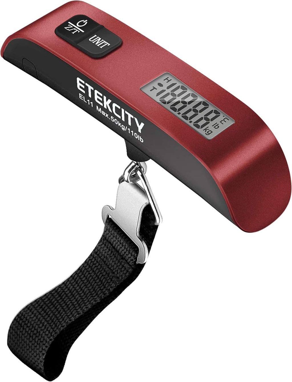 Etekcity Luggage Scale for Travel Essentials, Digital Suitcase Weight Scale with Hook, Portable Hanging Baggage Scale for Travel Accessories, 110 Pounds, Battery Included