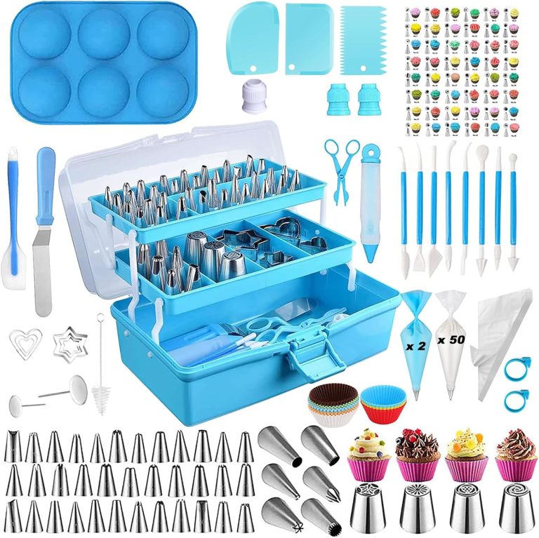 Suuker Cake Decorating Tools Supplies Kit, 236 Pieces Baking Accessories with Storage Case, Frosting Piping Kit, Piping Bags and Tips Set with 36 Numbered Piping Tips, Pastry Bags for Cake