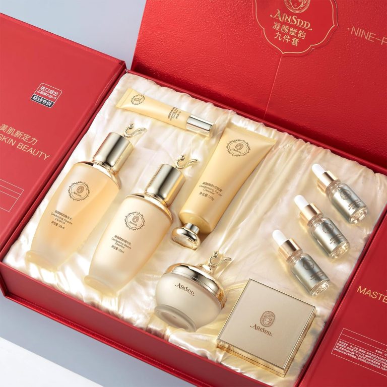 Condensing Beauty Nine-Pieces Skin Care Set kit Women Beauty Gift with Cleanser, Toner, Serum, Lotion, Eye Cream, Face Cream, BB Cream for Birthday, Christmas Day and Valentine’s Day