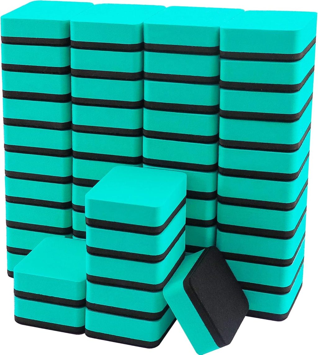 Mini Dry Erase Erasers, IHPUKIDI 48 Pack Magnetic Whiteboard Dry Erasers Chalkboard Cleaner Wiper for Kids and Classroom Teacher Supplies, Home and Office (2 x 2 Inch) Green Mini Dry Erase Erasers, IHPUKIDI 48 Pack Magnetic Whiteboard Dry Erasers Chalkboard Cleaner Wiper for Kids and Classroom Teacher Supplies, Home and Office (2 x 2 Inch) Green