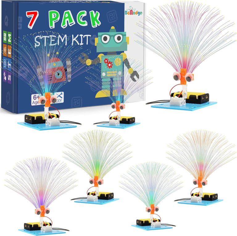 7 Set Bulk STEM Kit Individual Craft Kits for Kids, Science Projects Group Activity, Light Experiments Electric Circuit Kit, Fun Fiber Optic STEAM Activities for Boys Girls Ages 6-8 8-12 6 8 10 Year