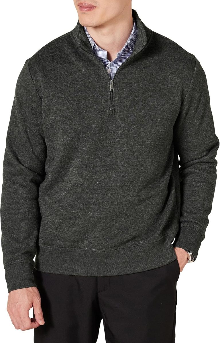 Amazon Essentials Men’s Fleece Jacket, 1/4 Zipper Pullover