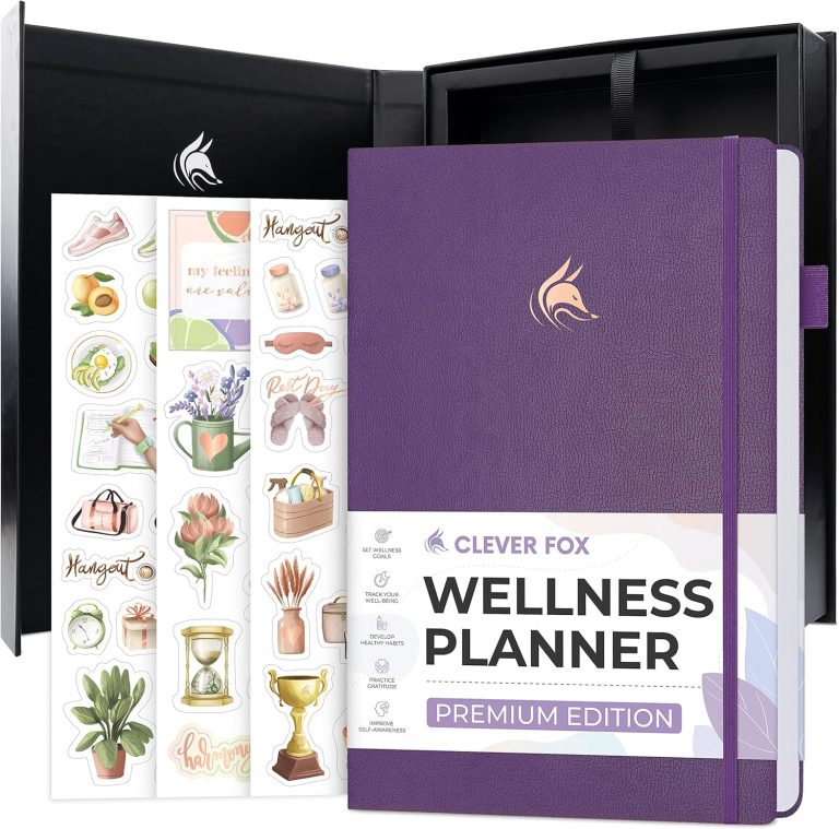Clever Fox Wellness Planner Premium – Daily Lifestyle Journal to Support Health, Nutrition & Exercise – Healthy Living Journal with Meal, Exercise & Habit Trackers – Lasts 3 Months (Purple)