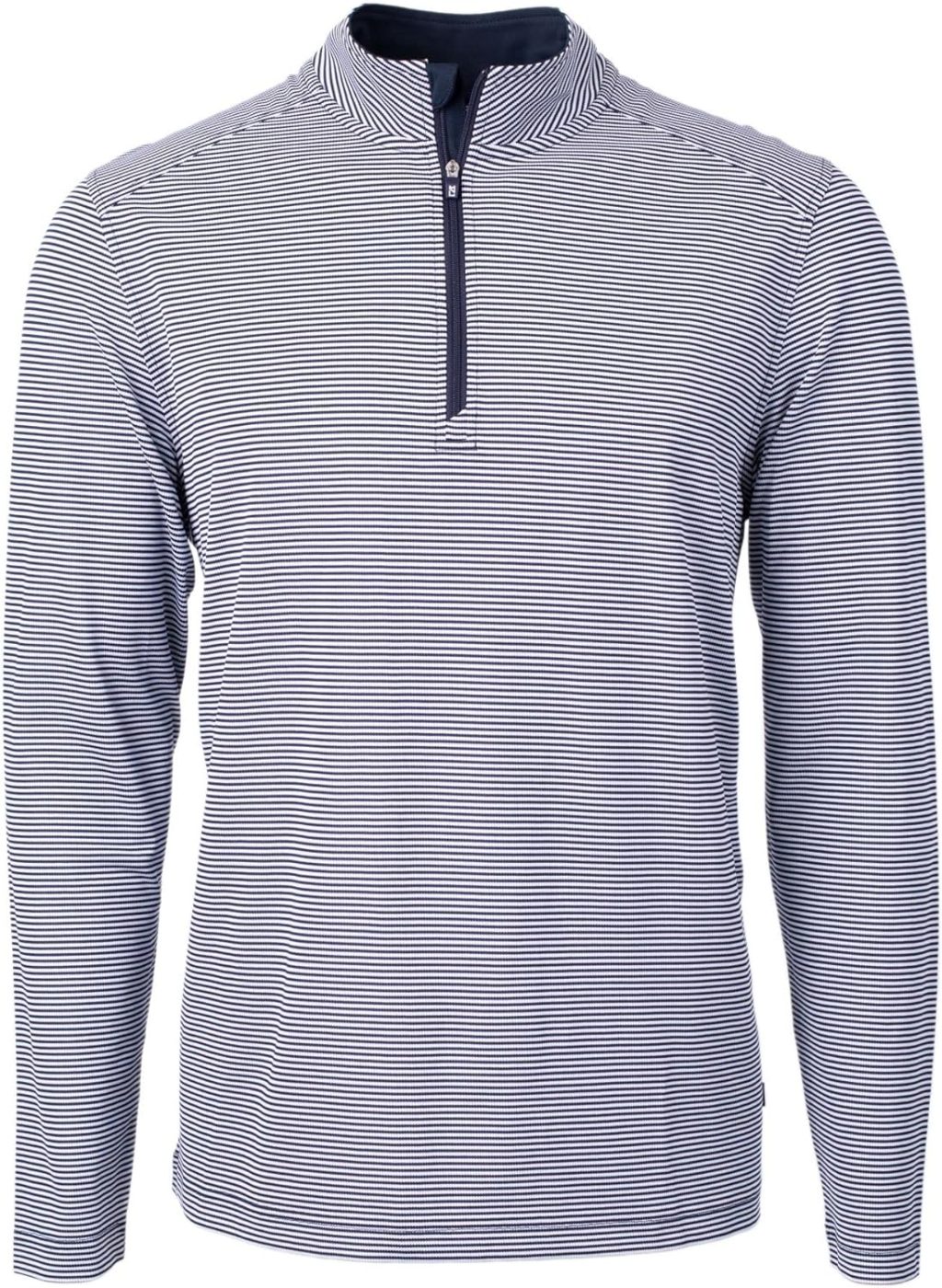 Cutter & Buck Virtue Eco Pique Micro Stripe Recycled Mens Big & Tall Quarter Zip Cutter & Buck Virtue Eco Pique Micro Stripe Recycled Mens Big & Tall Quarter Zip