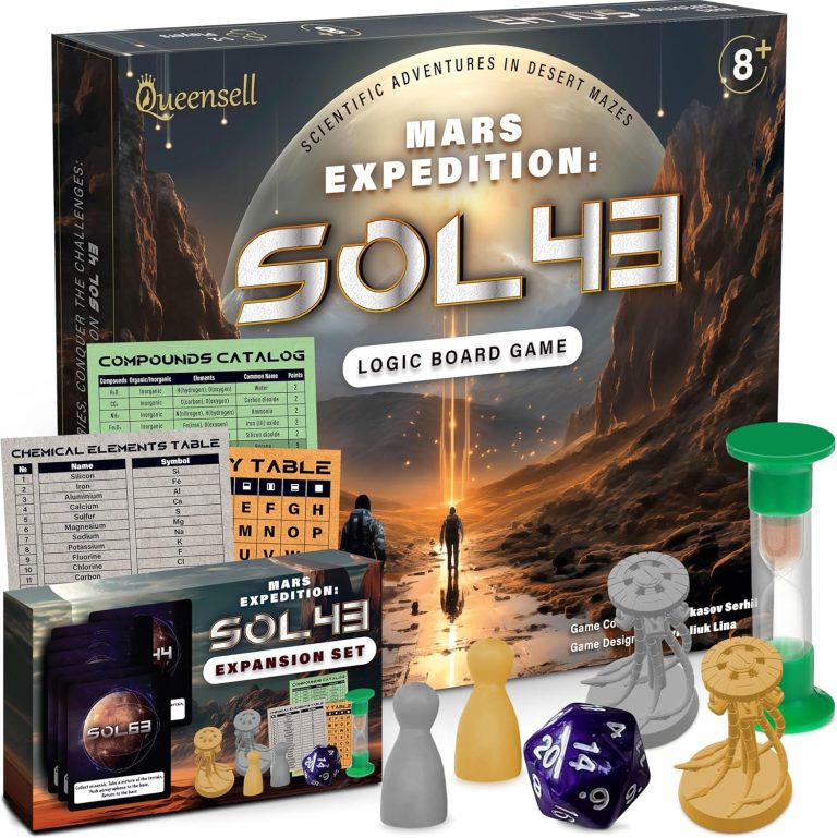 Logic Board Games for Kids and Adults – Mars Expedition SOL43 Expansion Set – Montessori STEM Educational Toys Gift – Logic Game with Solo Mode for 1-2 Players for Ages 8 and up